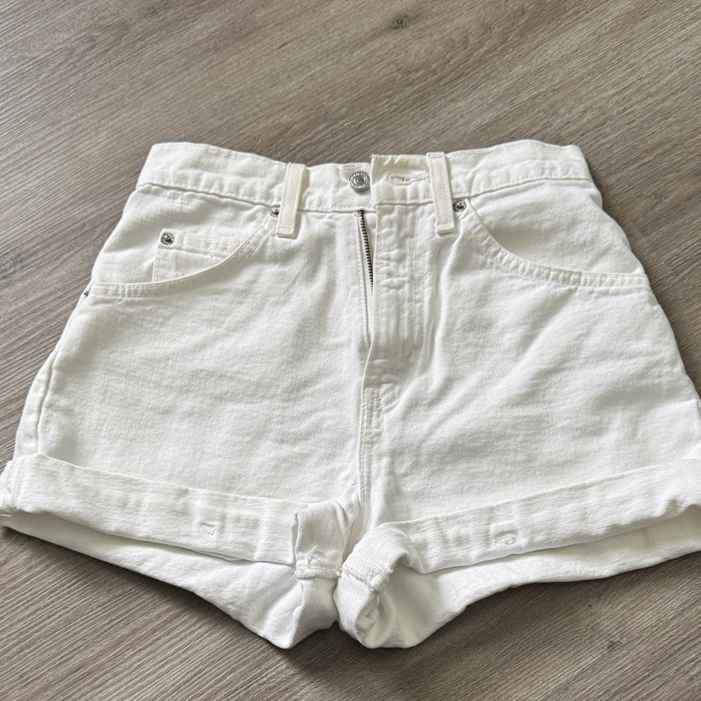 Levis 954 White Denim Shorts